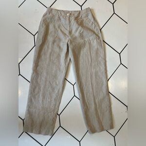 Hannah Anderson women’s 100% linen beige pants 28 waist 28 length